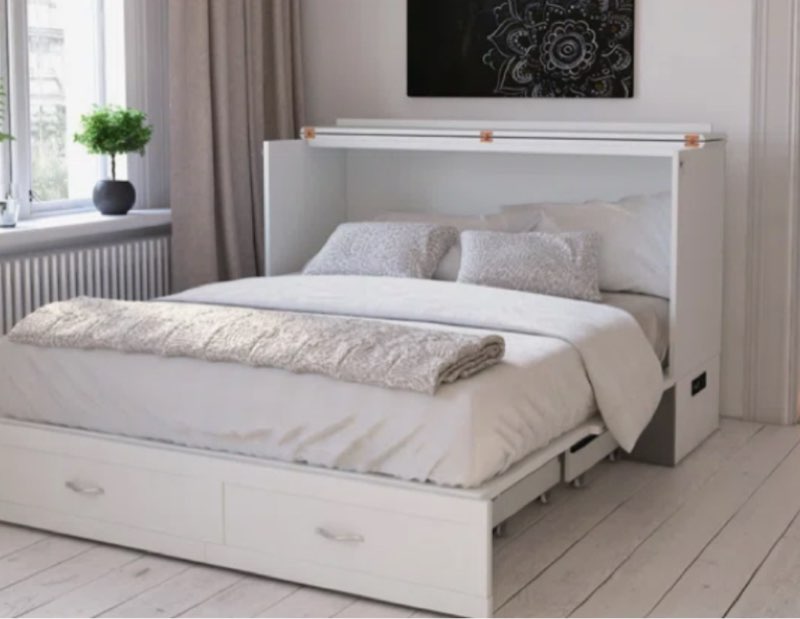 (incomplete box 1/2)amerlife queen size murphy bed-box2-white+ barnwood