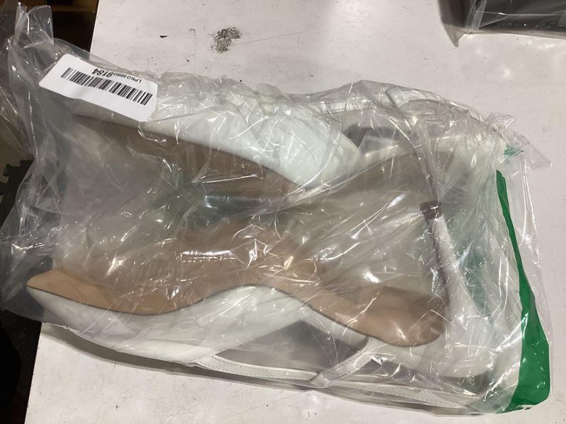Condition photo showing Good Condition for elisabet tang women's kitten heel slingback low pumps 3 inches stiletto pointed closed toe elegant dressy bridal wedding party shoes 9.5 white patent-02