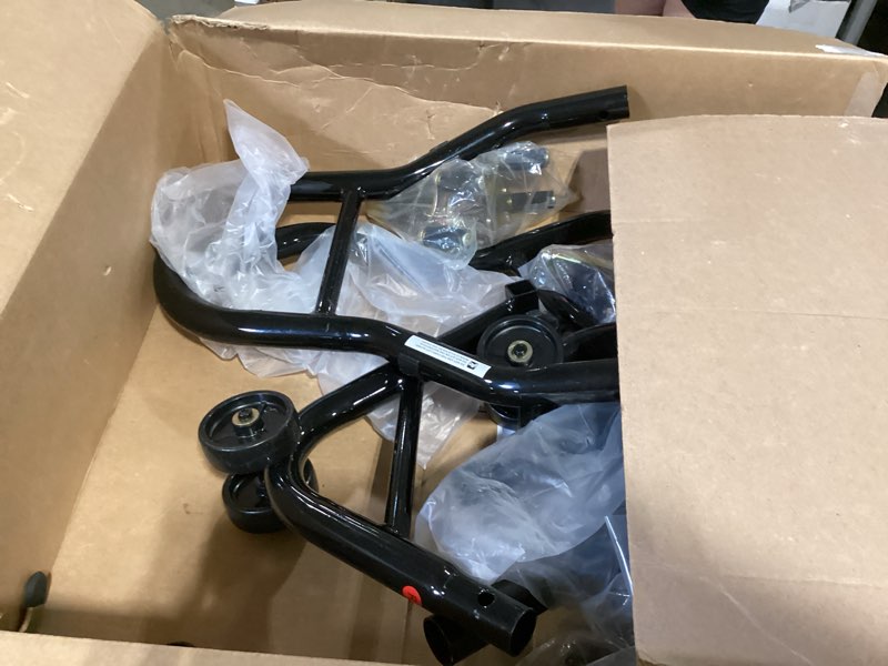 Condition photo showing As Is for harper trucks 600lb capacity steel p-handle hand truck, 8 inch solid rubber wheels solid rubber 8 inches