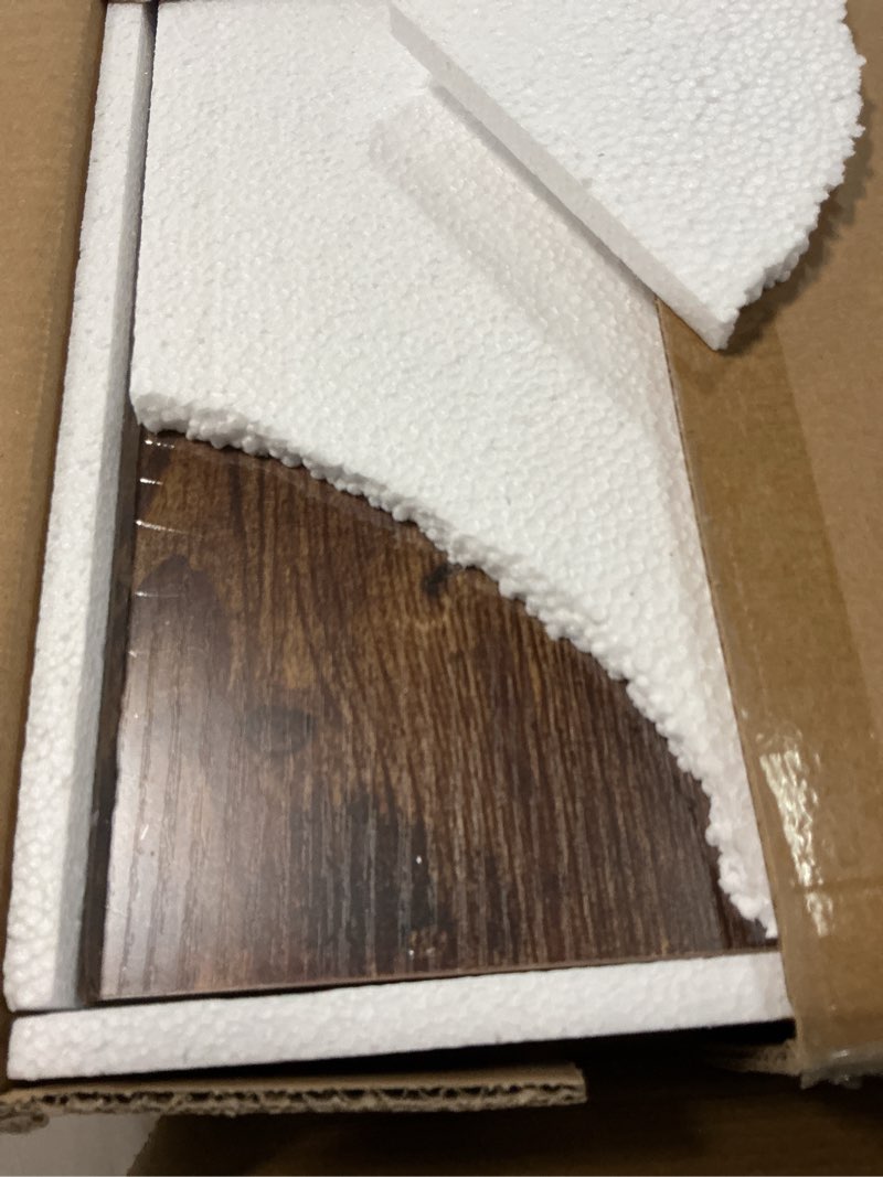 Condition photo showing Good Condition for fun memories floating shelves 24 inch long, 9.3 inch deep floating shelf for lving room, bedoom, kitchen, deep wall shelves for bathroom, 2 pack storage display shelf for books, decors, rustic brown rustic brown 24 inch, 2 pack