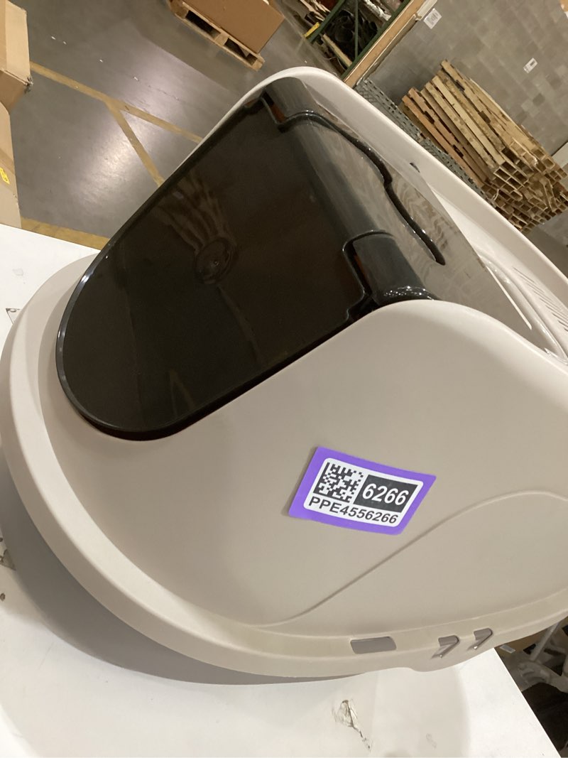 Condition photo showing New/Like New for Amazon Basics No-Mess Hooded Enclosed Cat Litter Box, Large, Multicolor, 24 in x 18 in x 17 in
