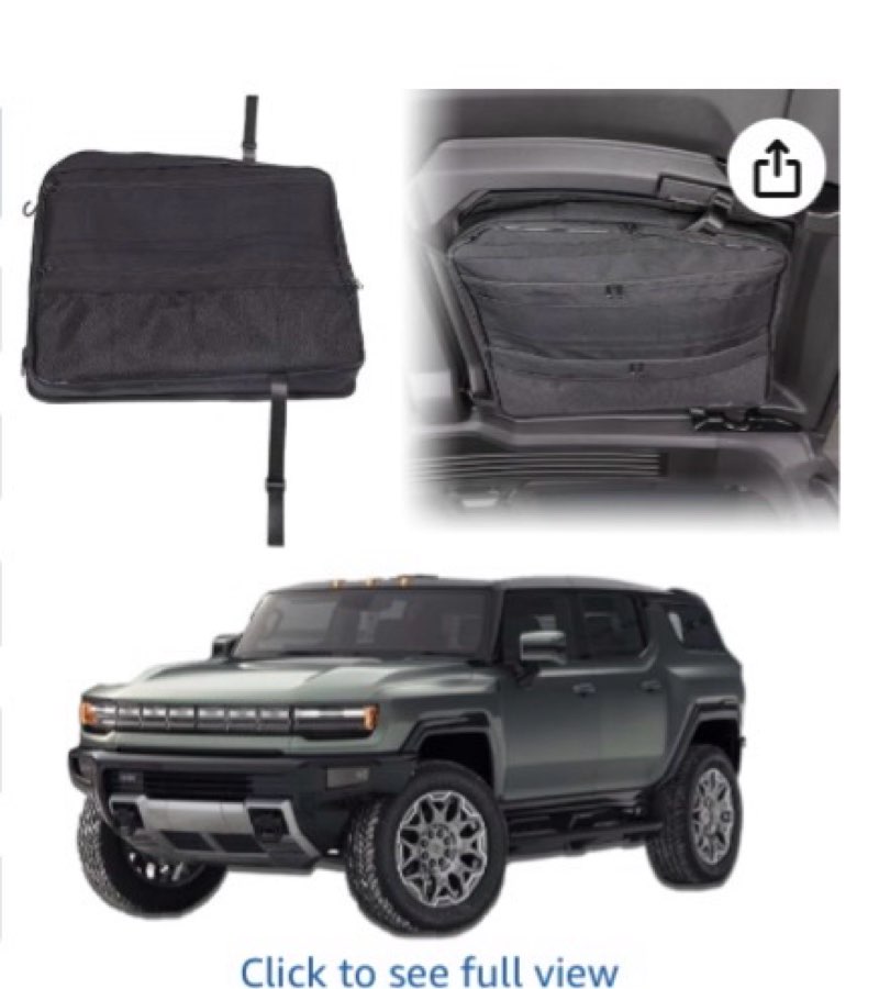 Car Sunroof Organizer Bag Compatible with 2024 2025 Hummer EV Hardtop Roof Panel Storage Bag Waterpr