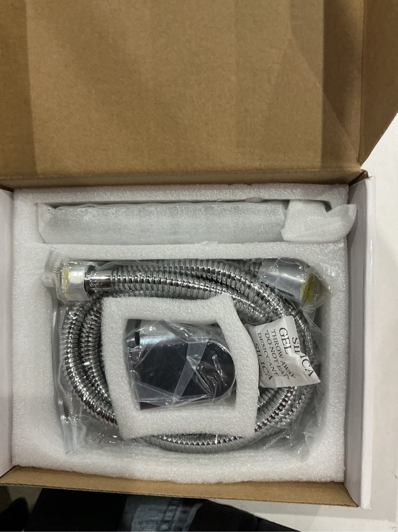 Condition photo showing New/Like New for besy chrome brass 2 in 1 function handheld shower head set high pressure 7 inch shower head high flow hand shower wand with 59 inch hose, bracket, chrome finish handheld shower polished chrome