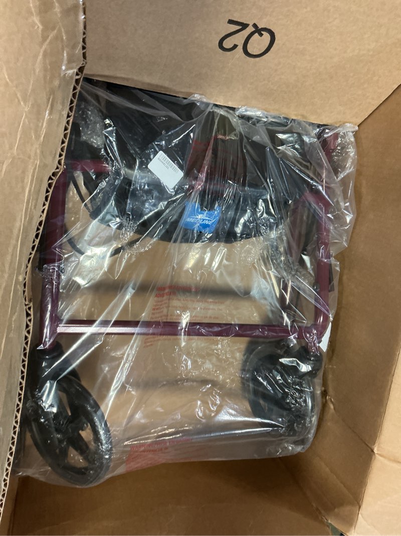 Condition photo showing Good Condition for Medline Aluminum Rollator Walker with Seat, Folding Mobility Rolling Walker has 8 inch Wheels, Burgundy