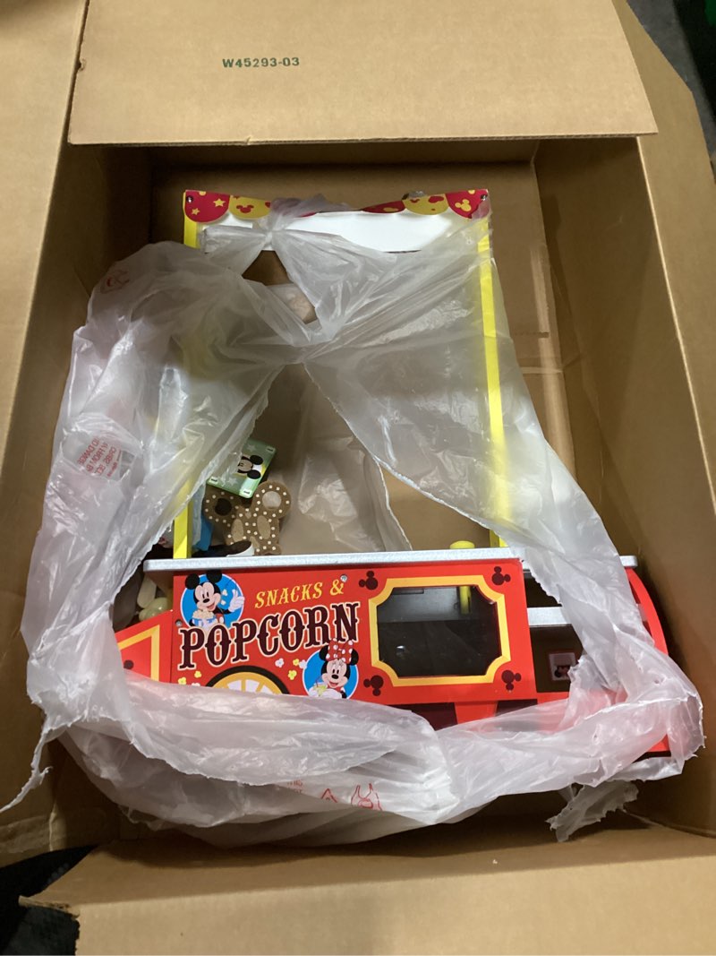 Condition photo showing Good Condition for Melissa & Doug Disney Snacks & Popcorn Wooden Pretend Play Food Counter – 33 Pieces - FSC-Certified Materials