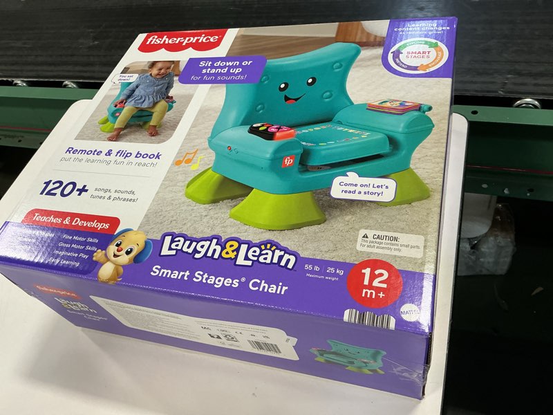 Condition photo showing New/Like New for Fisher-Price Toddler Learning Toy Laugh & Learn Smart Stages Chair with Music Lights & Activities for Infants Ages 1+ Years, Teal English