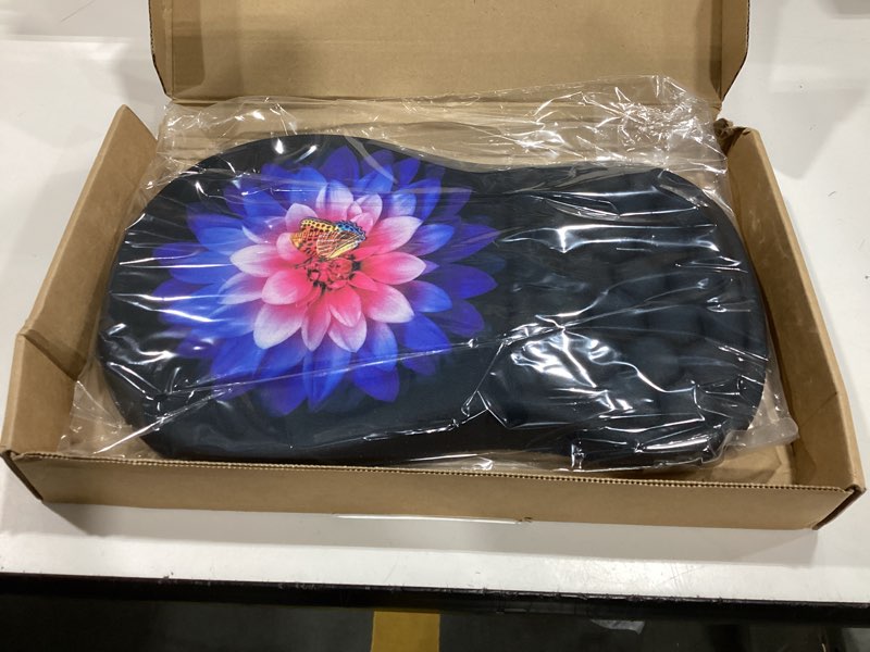 Condition photo showing Good Condition for hokafenle ergonomic mouse pad wrist support, wrist rest mousepad for carpal tunnel pain relief with integrated memory foam slope massage bulge (11.8x7.9 inch,butterfly lotus floral km23-butterfly lotus floral