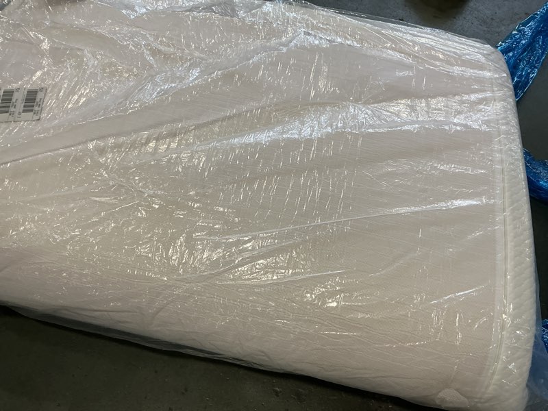 Condition photo showing As Is for FDW | 6 Inch Full Mattress | Medium Firm | Gel Memory Foam Mattress | White | Bed in a Box, CertiPUR-US Certified | Pressure Relief, Cooling Ventilated Foam | Washable Removable Cover White Full 6 IN