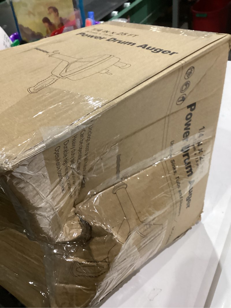 Condition photo showing Good Condition for Drain Auger, Clog Remover with Drill Adapter, 25 Feet Flexible Plumbing Snake Use Manually or Powered for Kitchen, Bathroom and Shower Sink, Comes with Gloves (orange)