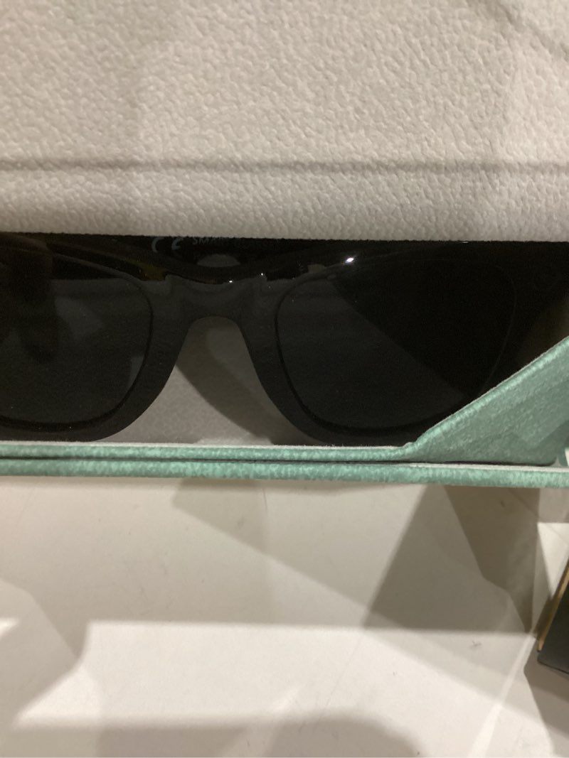 Condition photo showing New/Like New for Upgraded Ai Smart Bluetooth Glasses, 800w Anti-Shake Camera Glasses, 1080p Video Recording, Ai Real-Time Translation, Open-Back Headphone Audio, Voice Assistant, Sunglasses for Men Women Black eyeglass frames/sunglasses lenses