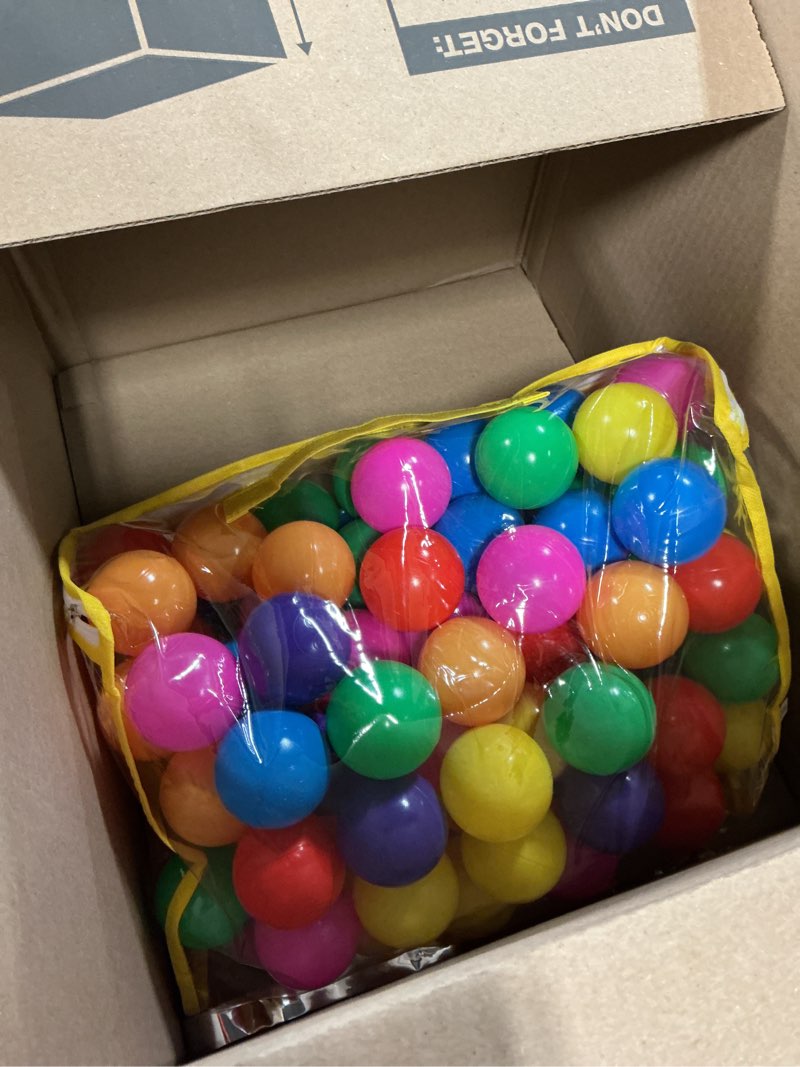Condition photo showing Good Condition for hovenlay ball pit balls phthalate free bpa free crush proof plastic - 7 bright colors in reusable play toys for kids with storage bag 100 balls, 7 colors