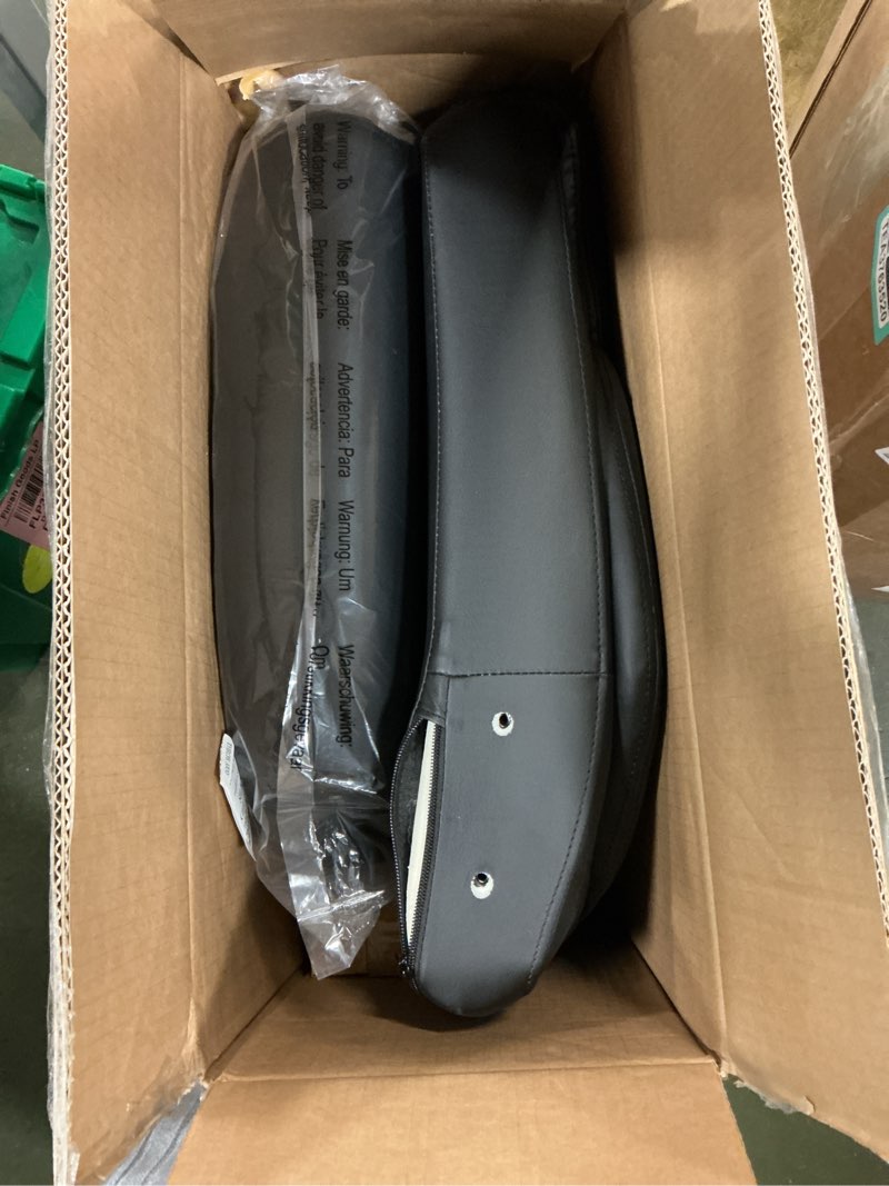 Condition photo showing As Is for Amazon Basics Classic Puresoft PU Padded Mid-Back Height Adjustable Office Computer Desk Chair with Armrest, 26"D x 23.75"W x 42"H, Black