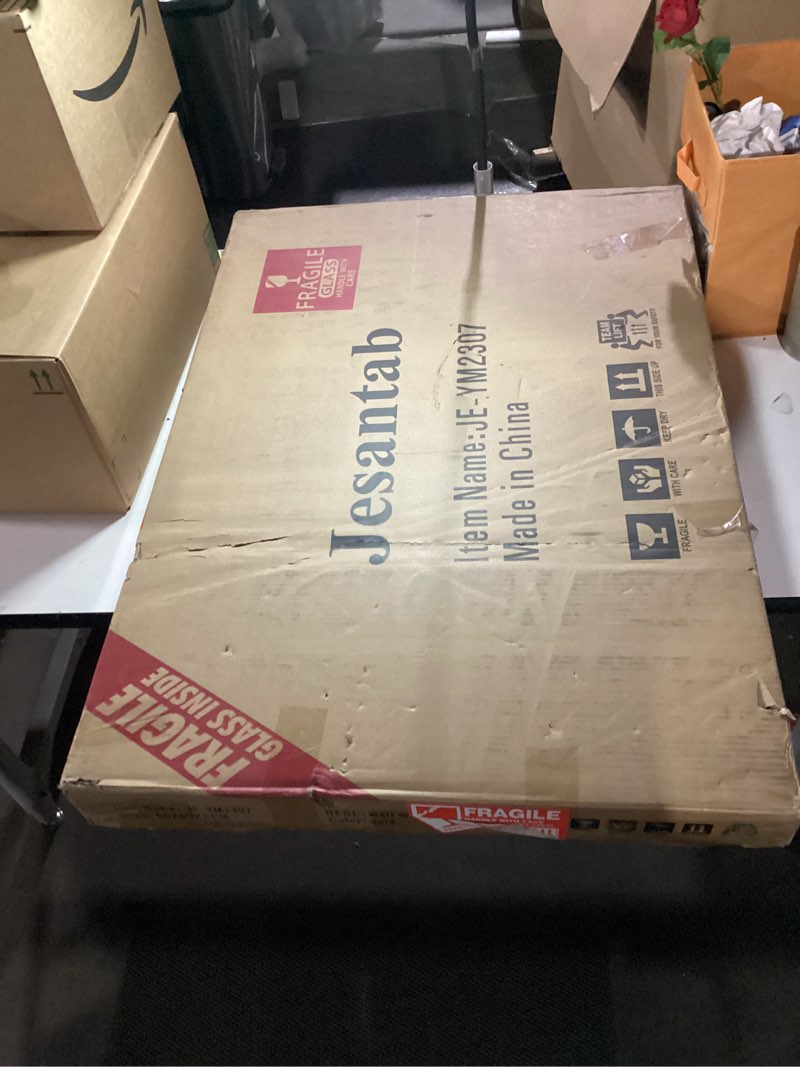 Condition photo showing New/Like New for Scalloped Oval Wall Mirror, 24“X36” Gold Bathroom Vanity Mirror, Ornate Decorative Mirror for Living Room, Washroom, Bedroom 36"L x 24"W