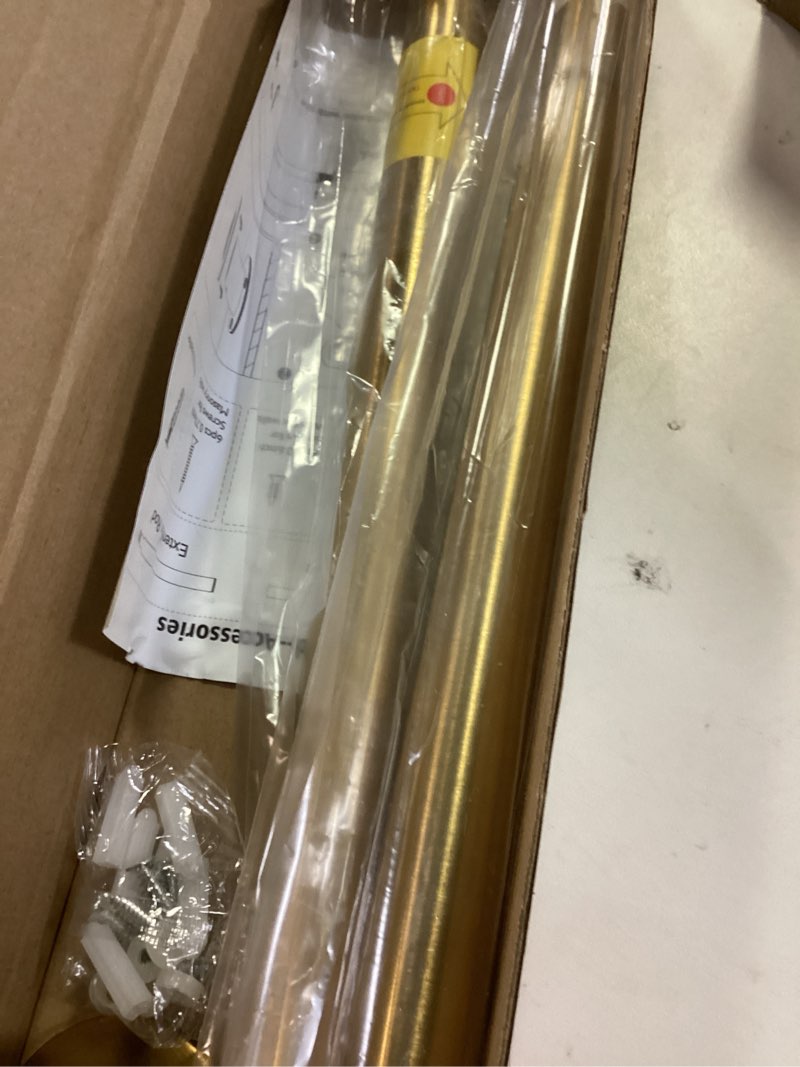 Condition photo showing Good Condition for Closet Rods For Hanging Clothes, 17-40 Inch Adjustable Closet Rod, Stainless Steel Heavy Duty Closet Hanging Rod-Gold Gold 17"- 40"