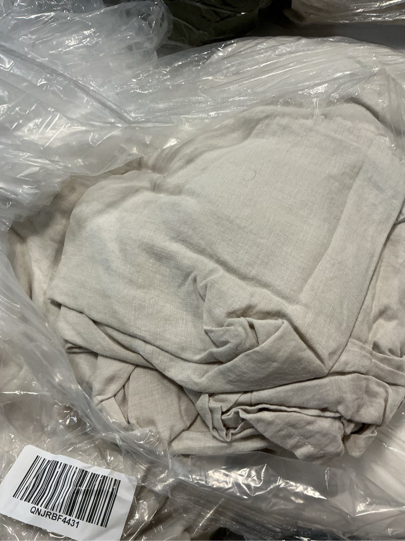 Condition photo showing As Is for european linen sheet set, king, sand
