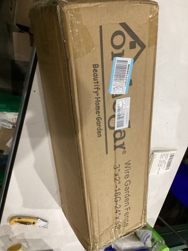 Condition photo showing Good Condition for Green PVC Coated Welded Wire Fence 24 Inch x 50 Foot, 2 Inch x 3 Inch 16GA, Garden Border Fencing Roll Vinyl Coating Metal Wire Mesh for Yard Vegetable Plant Protection Poultry Netting 2''x3'' 16GA 24''x50' Green