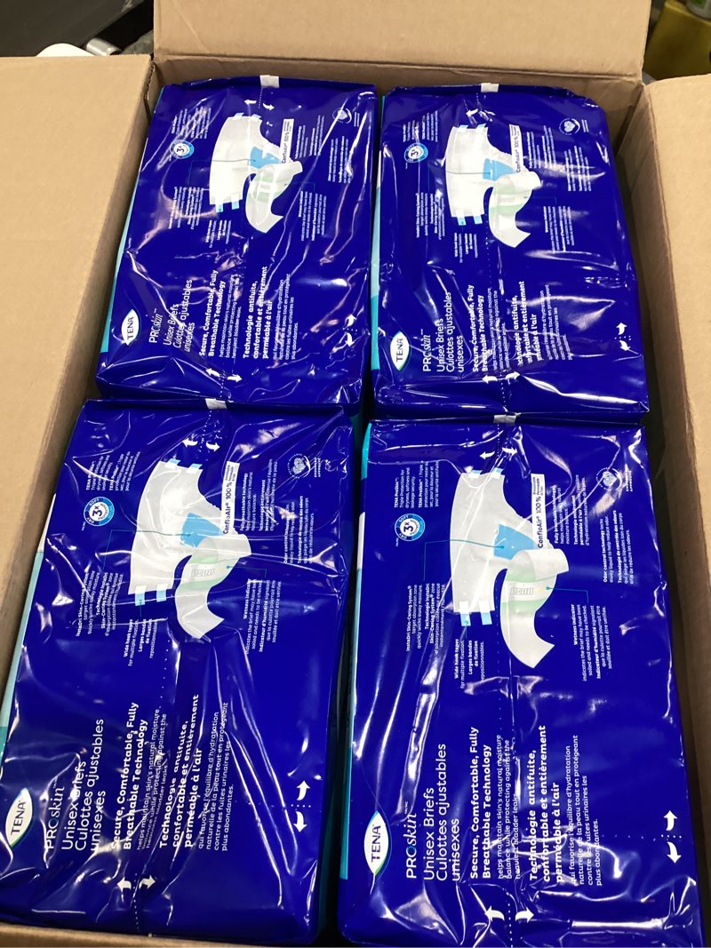 Condition photo showing New/Like New for tena super large incontinence briefs - 56ct/4pk