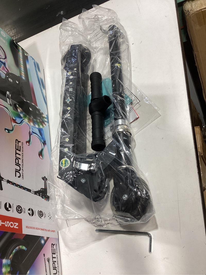 Condition photo showing Good Condition for jetson jupiter kids 2-wheel light-up kick scooter, led lights on handlebar, stem, wheels & deck, adjustable handlebar, rear brake, easy-folding mechanism, ages 5+ jupiter black