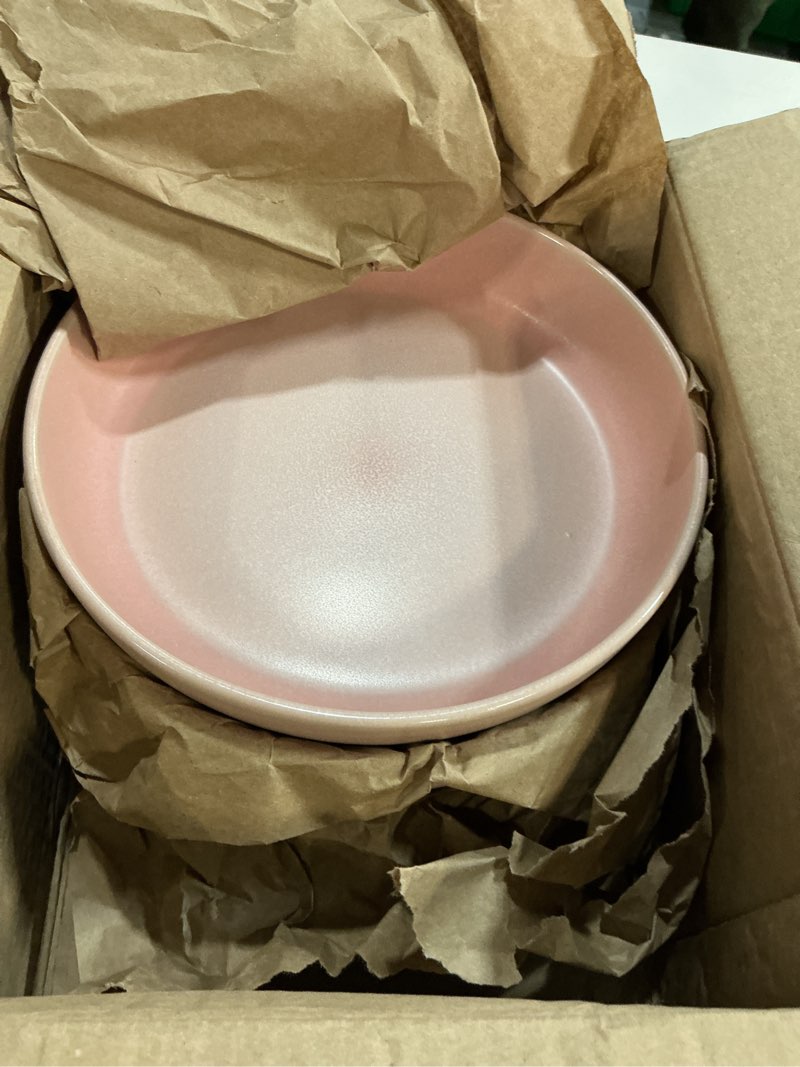 Condition photo showing New/Like New for famiware milkyway pasta bowls set of 4, 8.5" large salad bowls, double reactive glaze, sturdy & stackable, ideal for housewarming, festivals, light pink light pink 4 pcs