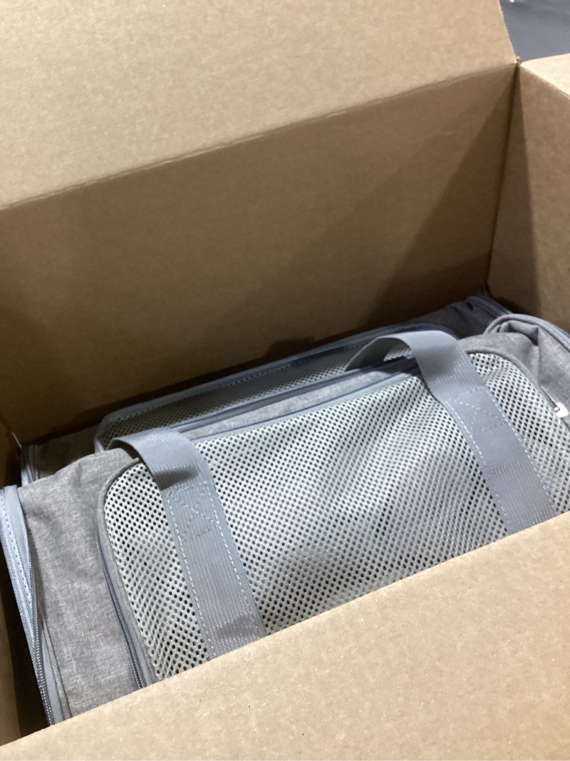 Condition photo showing As Is for henkelion large cat carriers dog carrier pet carrier for cats dogs puppies up to 25lbs, big dog carrier soft sided, travel puppy carrier - large - grey 20.0"l x 13.0"w x 13.0"h grey
