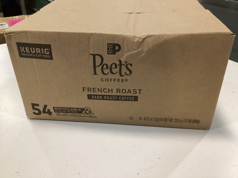 Condition photo showing New/Like New for Peet's Coffee, Dark Roast Keurig K-Cup Pods - French Roast 54 Count (1 Box of 54 K-Cup Pods) French Roast 54 Count (Pack of 1)