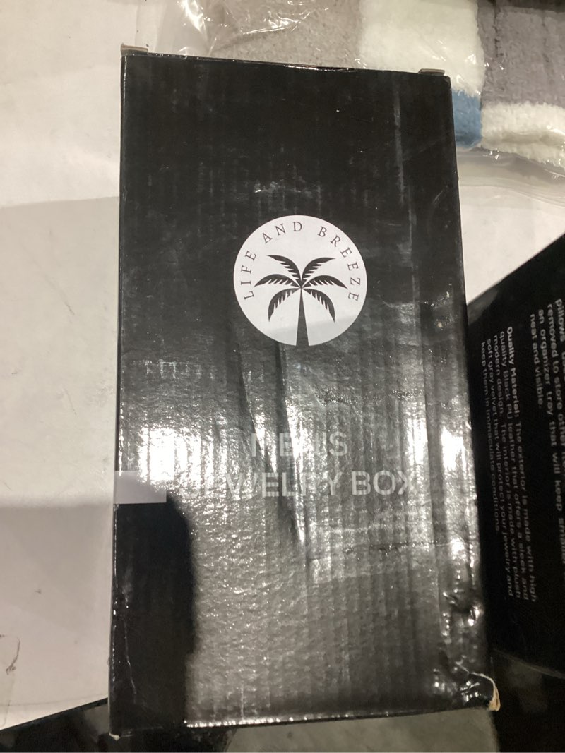 Condition photo showing New/Like New for Jewelry Box – 2 Tier Black Watch and Jewelry Box for Women and Men with 4 Watch Slots & Jewelry Organizer for Accessories – Jewelry Storage