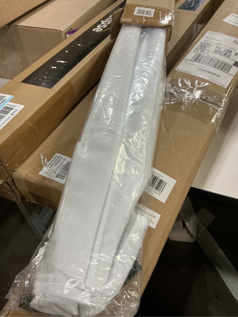 Condition photo showing New/Like New for Eclipse Drew Noise Reducing Blackout Cordless Lined Window Roman Shade for Living Room, 36 in x 64 in, White 36"W x 64"H Manual White