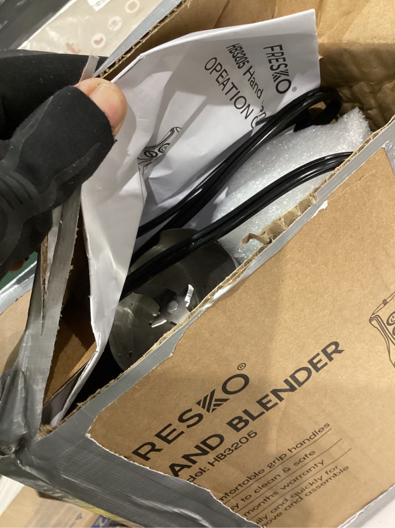 Condition photo showing As Is for fresko immersion handheld blender 500w with 700ml beaker, 12-speed & turbo mode hand blender stick, 304 stainless steel blades for soup, smoothie, puree, baby food blender+measuring cup
