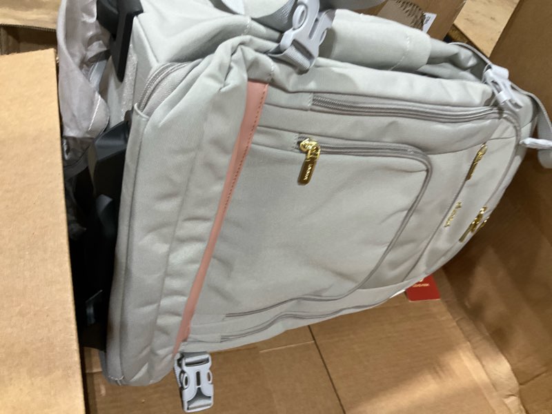 Condition photo showing Good Condition for lovevook 50l rolling backpack with wheels, 18 inch carry on luggage for women, water resistant wheeled travel backpack, flight approved underseat trolley bag for business, overnight trips, college 50l-18 inch-3pcs with wheels pink-grey