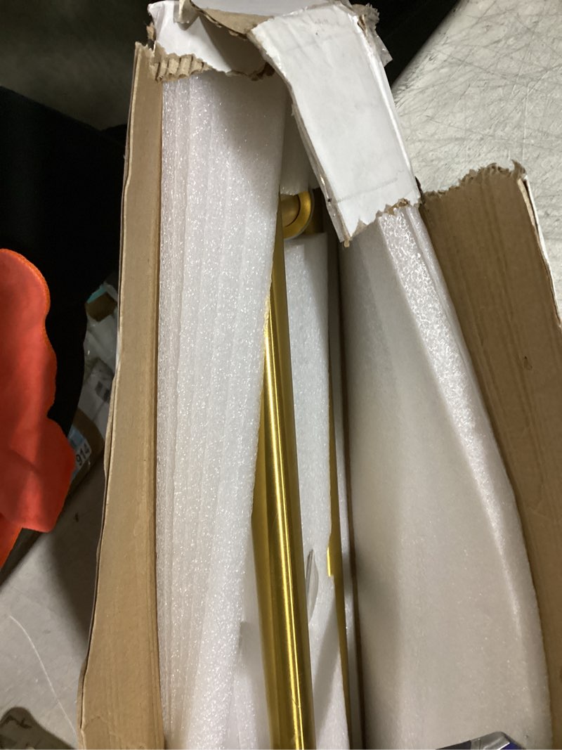 Condition photo showing Good Condition for similar to stock photo .. prima decorative 48\" door pull handle – stainless steel 304 heavy-duty round h-shape modern pull, back-to-back entry door handle | double sided | push-pull (gold, 120mm bolt size) 85 mm bolt size