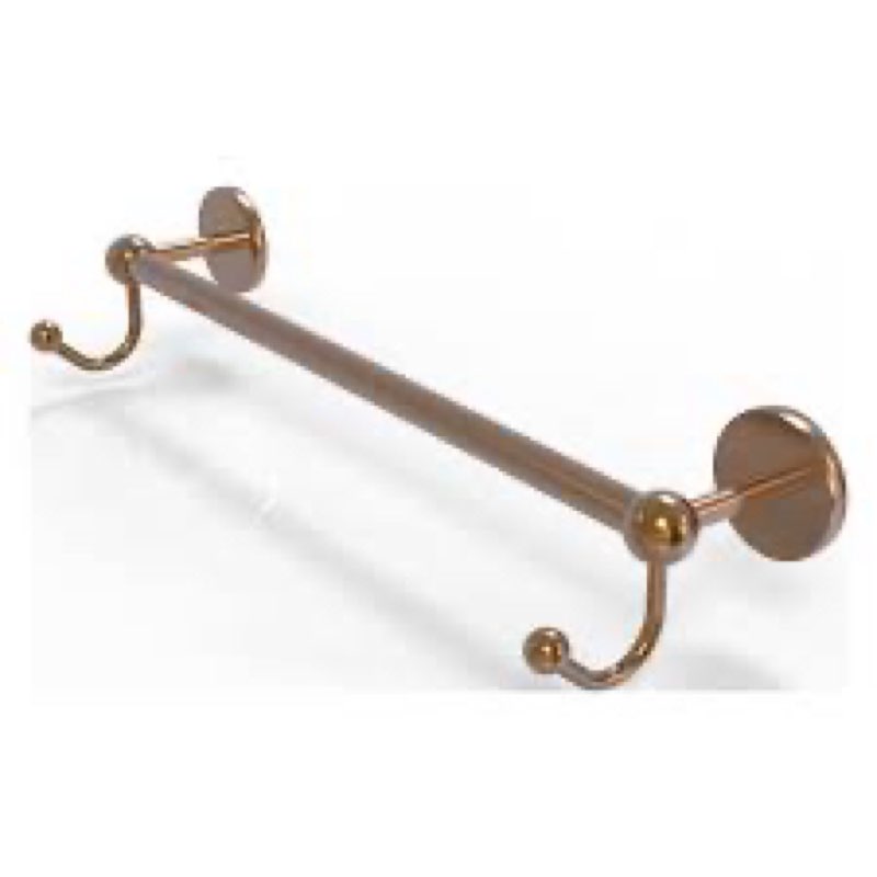 Allied Brass P1000-41-24-HK-BBR Prestige Skyline Collection 24 Inch Towel Bar with Integrated Hooks, Brushed Bronze