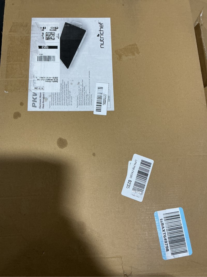 Condition photo showing Good Condition for NutriChef Electric Hot Plate Tray Dish Warmer with Black Glass Top | Ideal for Home, Buffets, Parties, Kitchens & Restaurants | Warming Tray for Food | Tortilla Warmer - Dimensions: 16.5 x 11