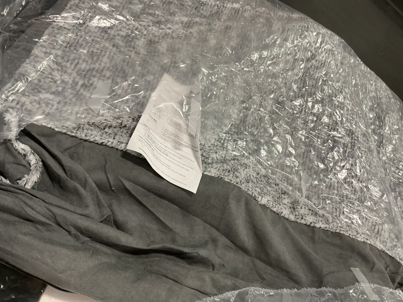 Condition photo showing Good Condition for Furhaven Replacement Dog Bed Cover Two-Tone Faux Fur & Suede L Shaped Chaise, Machine Washable - Stone Gray, Jumbo Plus (XX-Large)