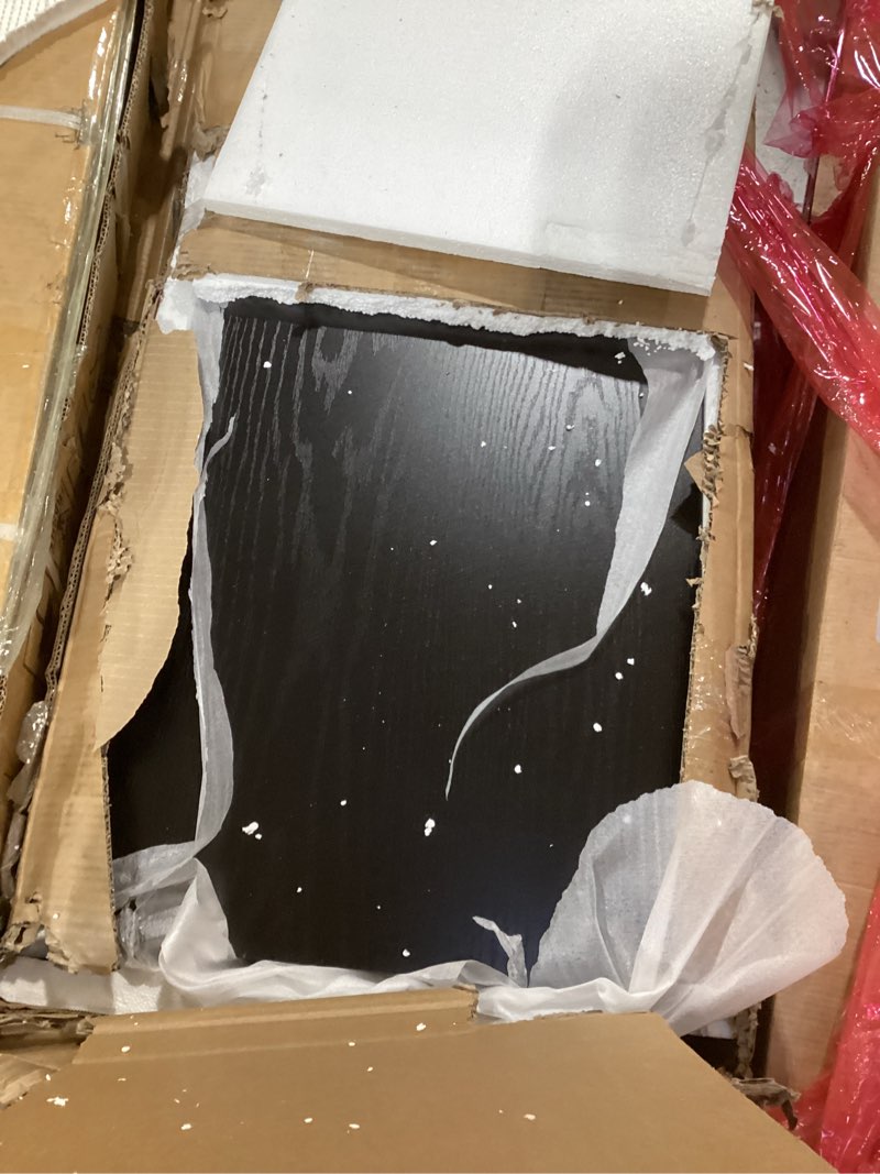 Condition photo showing As Is for Tribesigns Black Large Home Bar Unit, 2-Tier Mini Bar Table Height Pub Table with Footrest, 63-Inch Modern Coffee Bar Cabinet for Home Kitchen, Bistro, Dining Room, Living Room