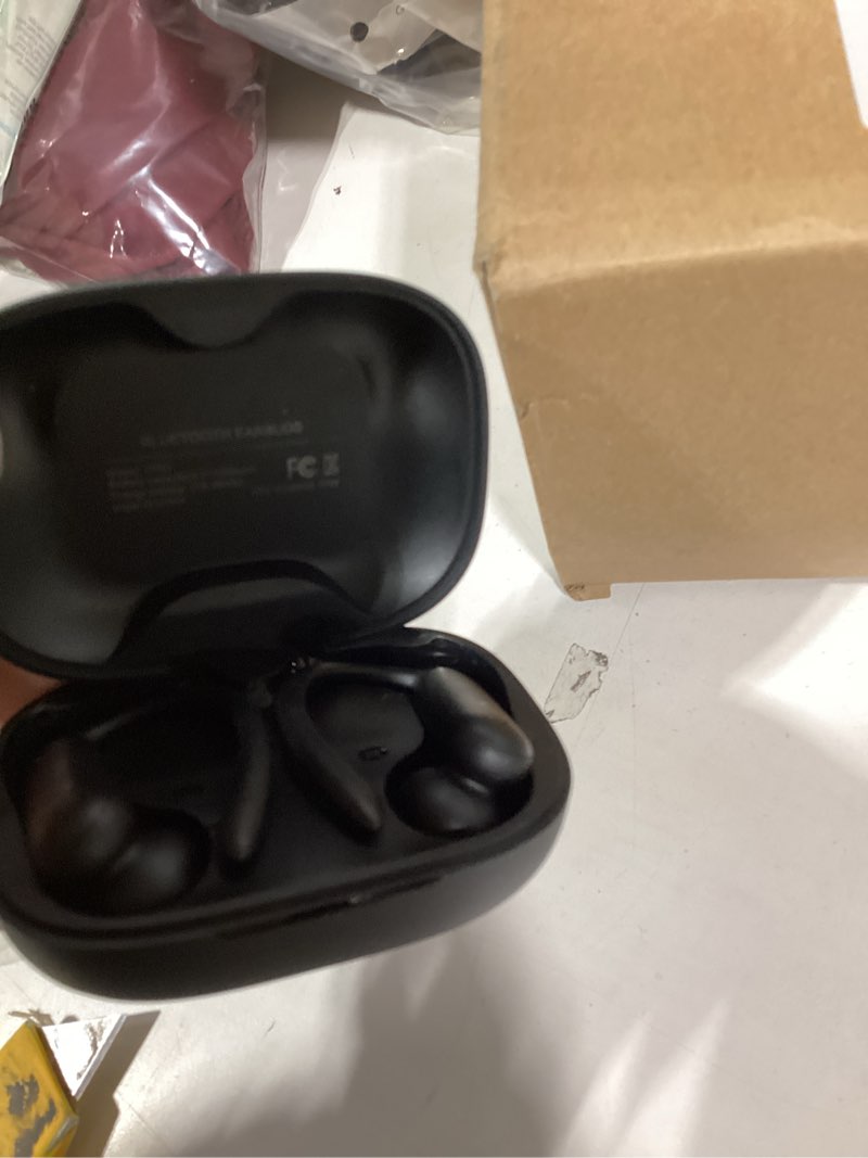 Condition photo showing New/Like New for leemc wireless earbuds, bluetooth headphones 6.0, ear buds with touch screen, anc enc noise cancelling, 40h bass stereo sound over-ear earphones for ios, android, sports, workout, black 1-black touchscreen