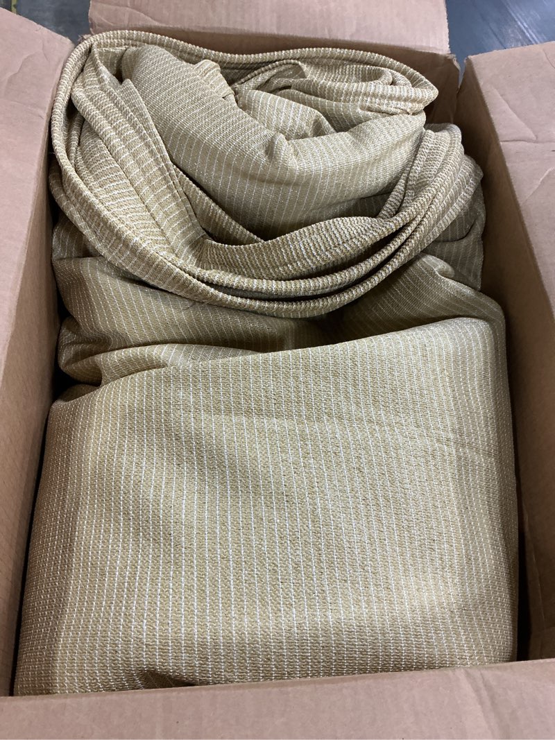 Condition photo showing As Is for amgo 20' x 22' beige rectangle super ring sun shade sail upf50+ agsrr canopy awning shades for patio, commercial standard, 260 gsm heavy duty, 98% uv blockage, 5 years warranty (we customize)