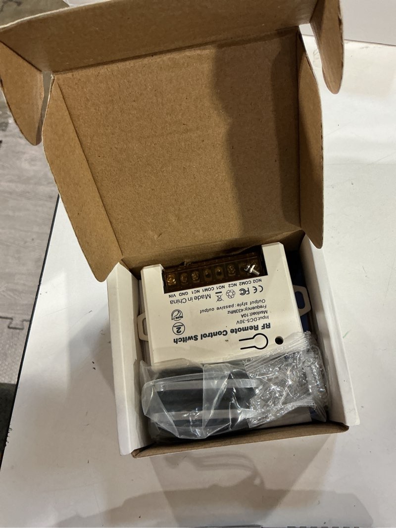 Condition photo showing Good Condition for dieserc 2 channels wireless relay remote control switch 433mhz rf dc 5v 12v 24v 30v 10a relay receiver with 2 transmitters keyfob, big terminal easy wiring