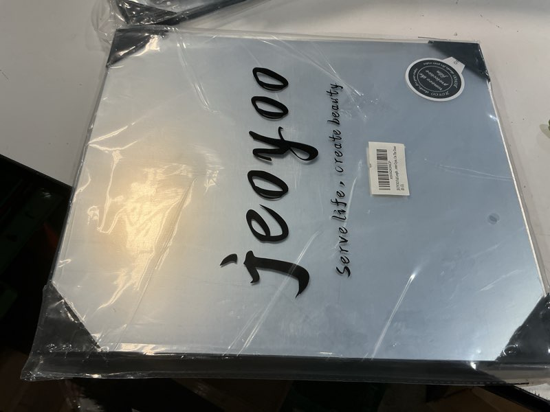 Condition photo showing New/Like New for jeoyoo full length wall mirror tiles, 14'' x 12'' x 4pcs, frameless full body mirror tiles for bedroom, shatterproof non glass mirrors wall mounted for home gym, on the door, gift ideas 14"x12", 4 pcs, acrylic