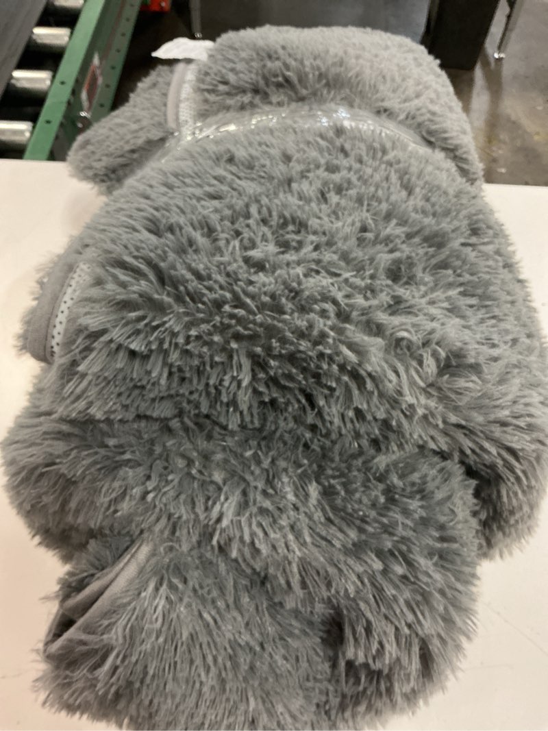 Condition photo showing As Is for OLANLY 5x7 Machine Washable Large Area Rugs for Living Room, Bedroom, Soft Fluffy Shaggy Bedside Rug, Indoor Floor Carpet for Kids Girls and Boys, Dorms, Nursery, Home Decor Aesthetic, Light Grey 5x7 ft Light Grey