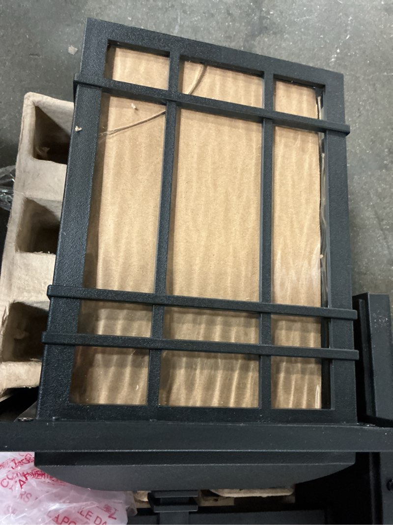 Condition photo showing As Is for quoizel canyon 1-light 12.75-in h matte black outdoor wall light