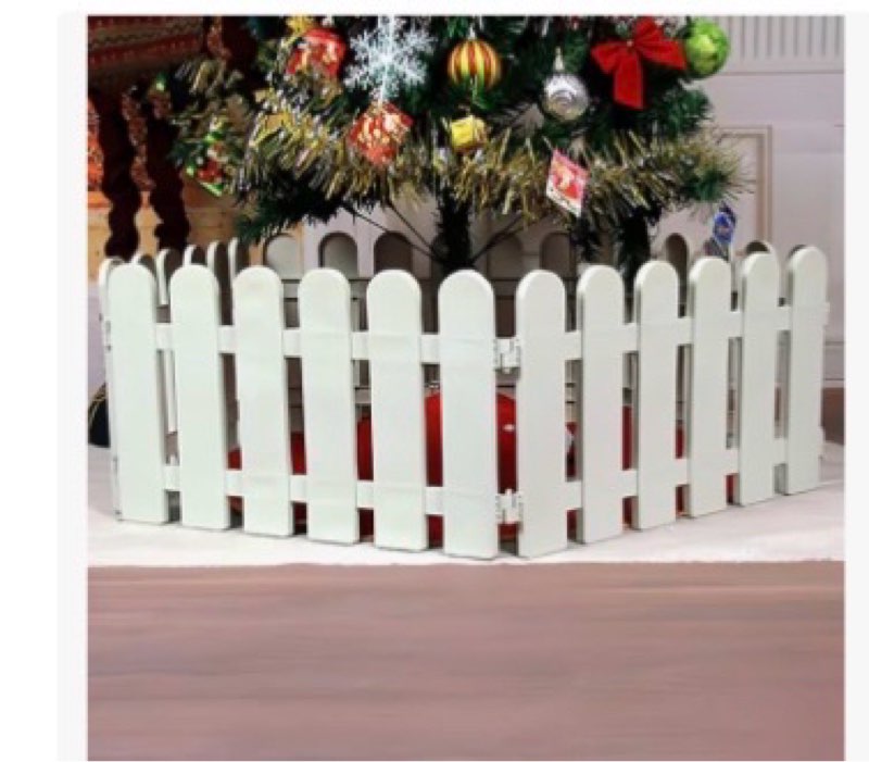 CHICIEVE 4 pcs 11.8x19.7inch White Plastic Picket Fence Christmas Xmas Tree Wedding Party Decoration