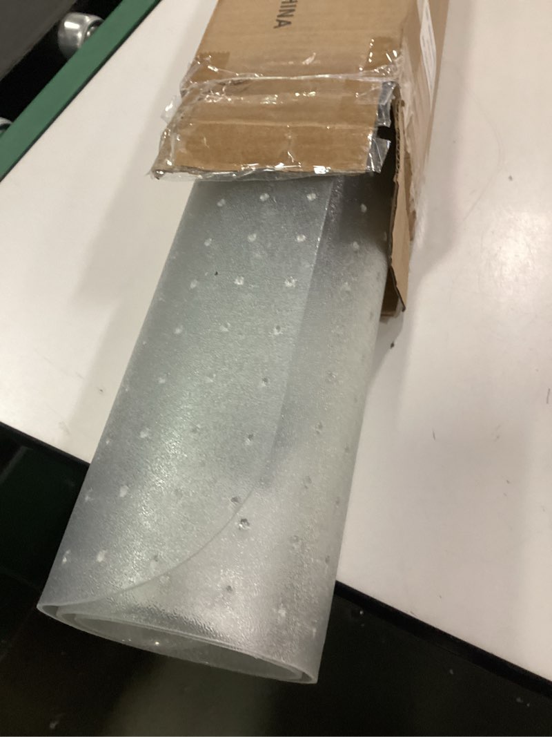 Condition photo showing Good Condition for Tonaus Chair Mat for Carpet, 48"×36" Desk Chair Mat for Home Computer Desk Rolling Chair, Transparent Carpet Floors 2.2mm Thick T-Shape Floor Protection with Non-Slip Studded for Low Pile Carpets 2-36" x 48" with Lip