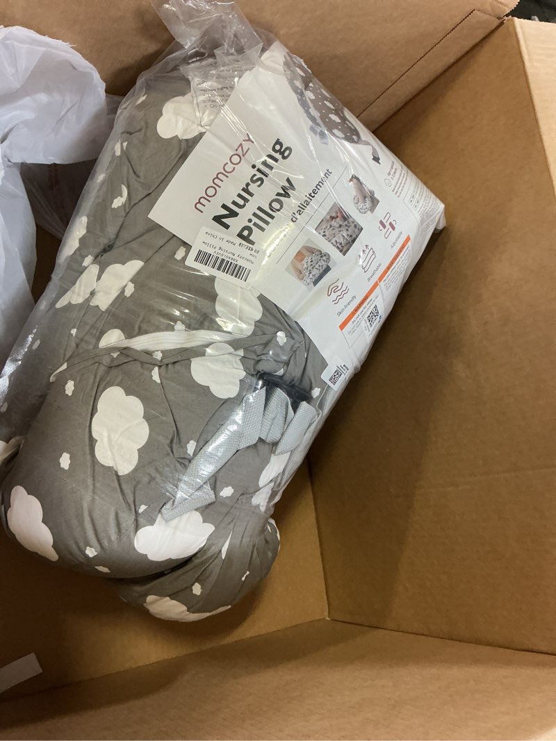 Condition photo showing Good Condition for momcozy original nursing pillow for breastfeeding-pioneering safety fence- wider feeding pillows for more support for mom & baby- easier nursing & hand free- fit for all, removable cotton cover grey