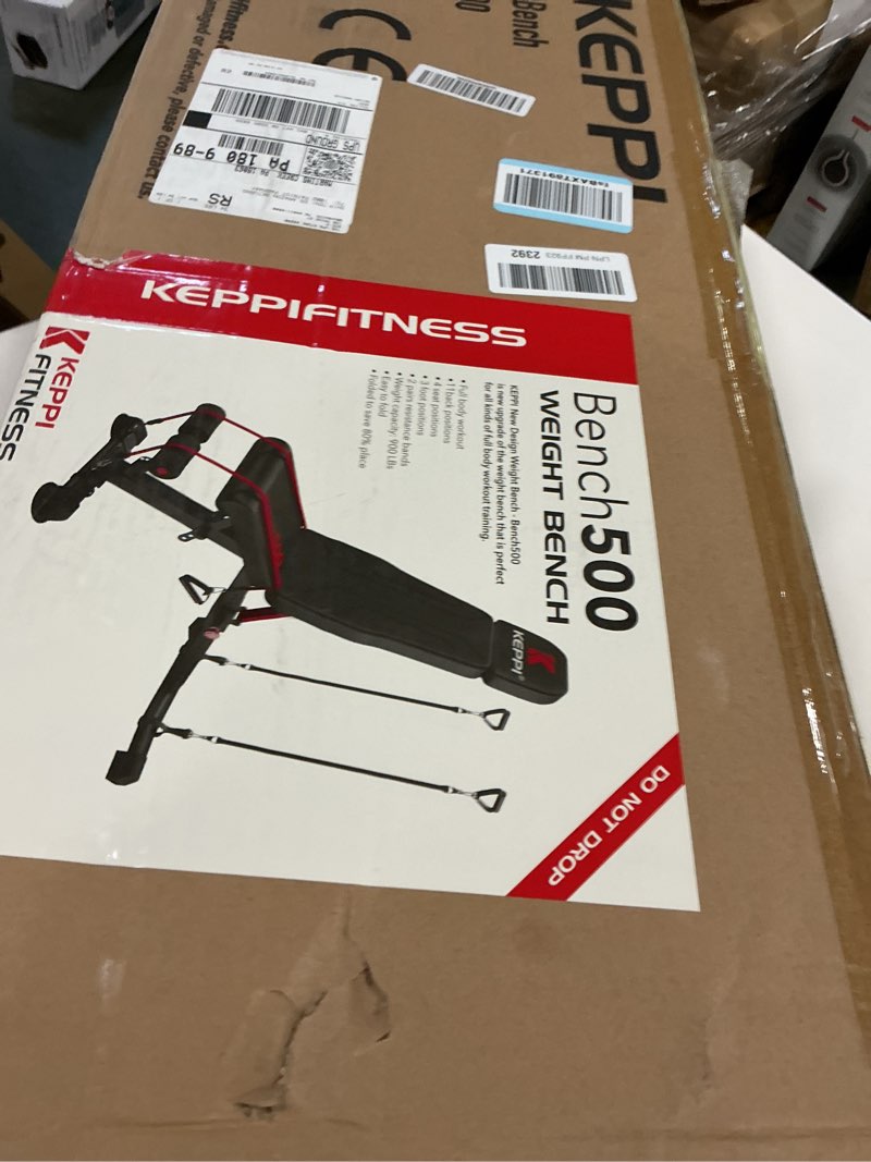 Condition photo showing New/Like New for Keppi 900LB Weight Bench, Adjustable Foldable Workout Bench Press for Full Body Strength Training, Incline Decline Bench with Fast Folding - New Version
