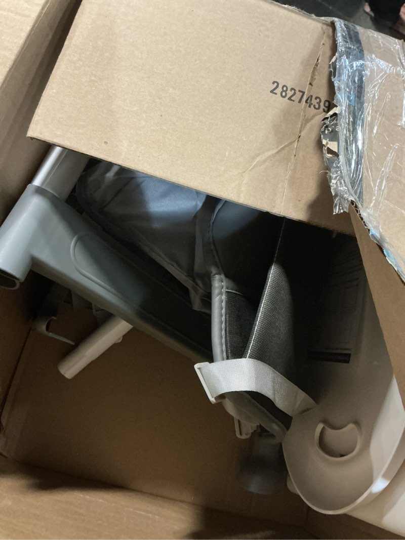 Condition photo showing As Is for Baby High Chair, High Chairs for Babies and Toddlers, Light Weight Portable Highchair, Comfortable Feeding, Multi-Use Easy Clean High Chair (Gray)