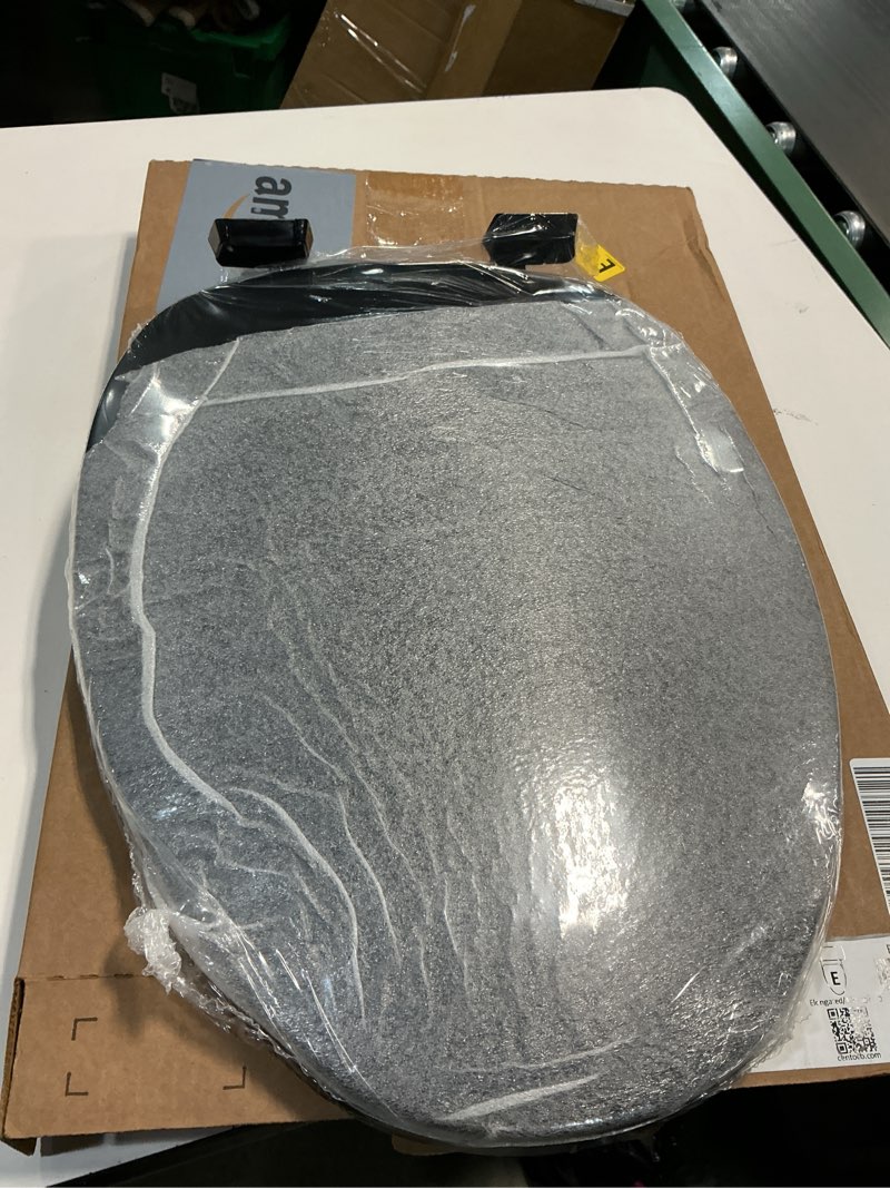 Condition photo showing New/Like New for Centoco Black Toilet Seat Elongated, Toilet Seat Cover, Closed Front with Cover, Residential, Top Mount Plastic Hinge, Plastic, Made in the USA, 600-407 Closed Front / Made in the USA Elongated Black