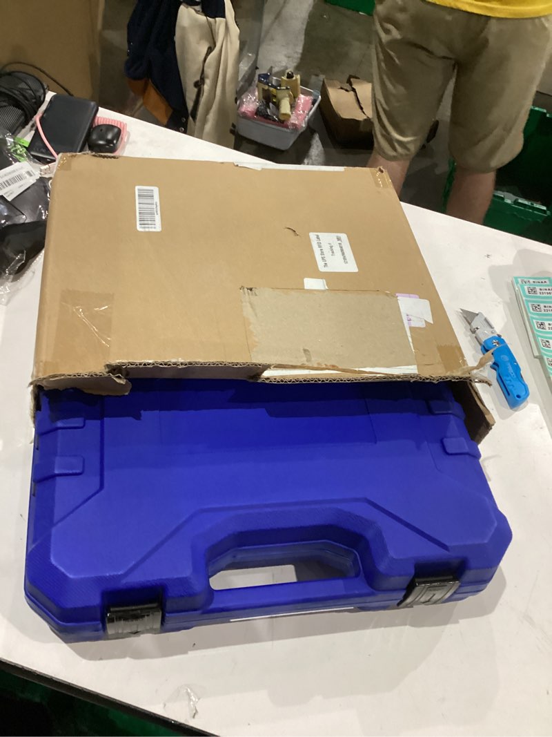 Condition photo showing As Is for Orion Motor Tech Coolant Pressure Tester Kit, 19pc Radiator Pressure Tester Kit with 15 Radiator Adapters & Wrench, Cooling System Pressure Tester Kit with Vacuum Pump & Probe Thermometer Blue