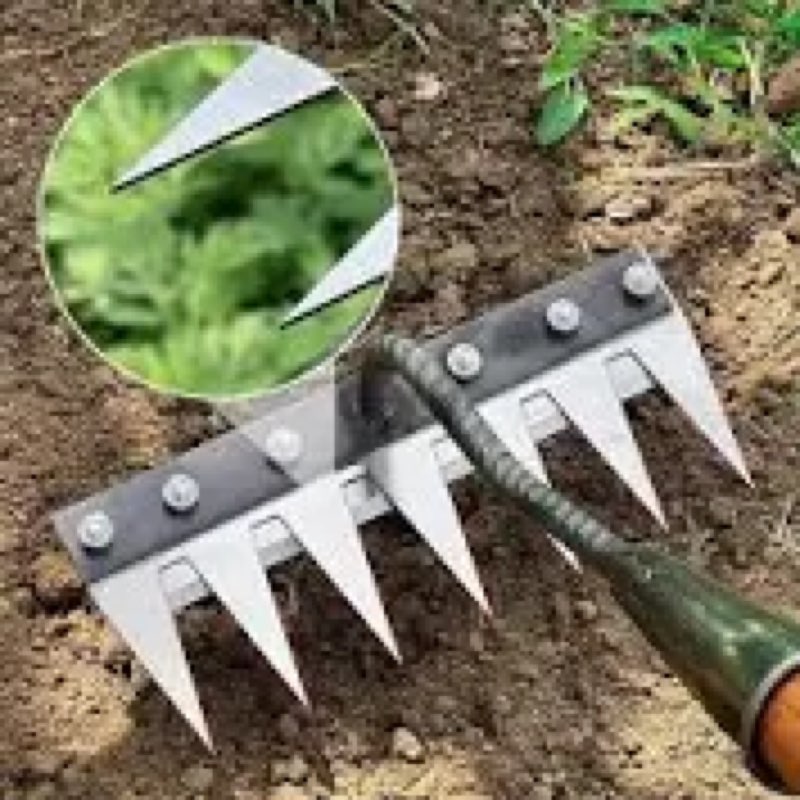 Iron Rake 2.0 - Upgraded Iron Weeding Rake for Gardening and Weeding, Heavy Duty Carbon Steel Rakes 