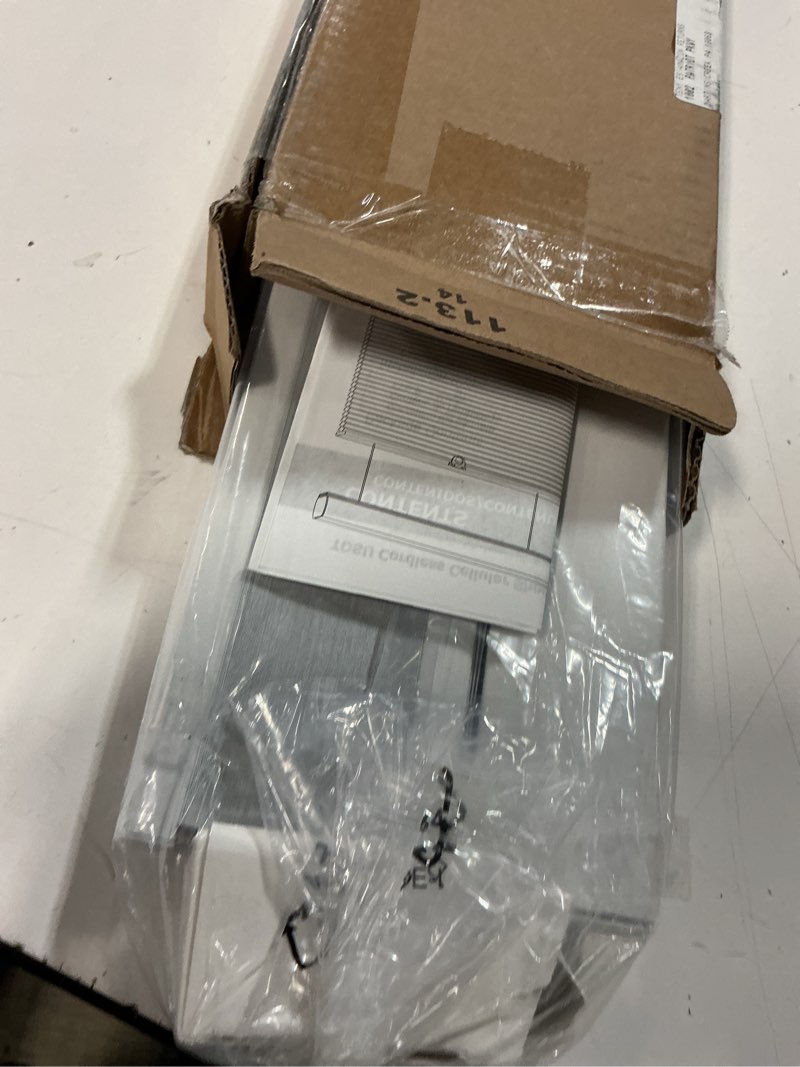Condition photo showing Good Condition for unishades top down bottom up cellular shades cordless honeycomb blinds for indoor windows, for windows size (45" w × 64" h) colour (white - blackout) white - blackout 45" w × 64" h
