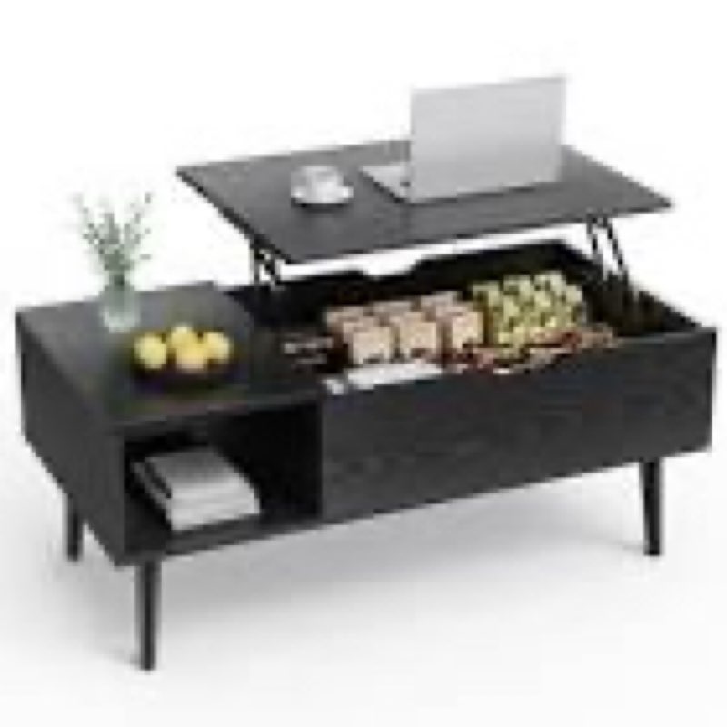 mydepot wood lift top coffee table, hidden compartment & adjustable storage